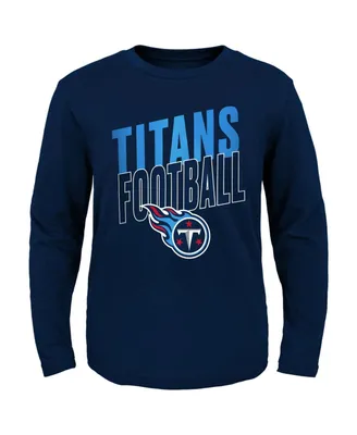 Big Boys Navy Tennessee Titans Showtime Long Sleeve T-shirt