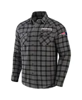 Men's Nfl x Darius Rucker Collection by Fanatics Gray New England Patriots Flannel Long Sleeve Button-Up Shirt