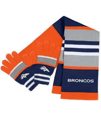 Women's Wear by Erin Andrews Denver Broncos Stripe Glove and Scarf Set