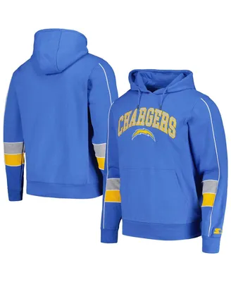 Men's Starter Powder Blue Los Angeles Chargers Captain Pullover Hoodie