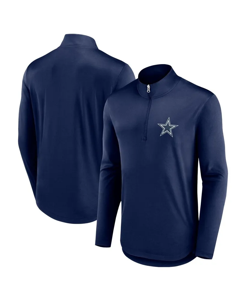 Men's Fanatics Navy Dallas Cowboys Quarterback Quarter-Zip Top