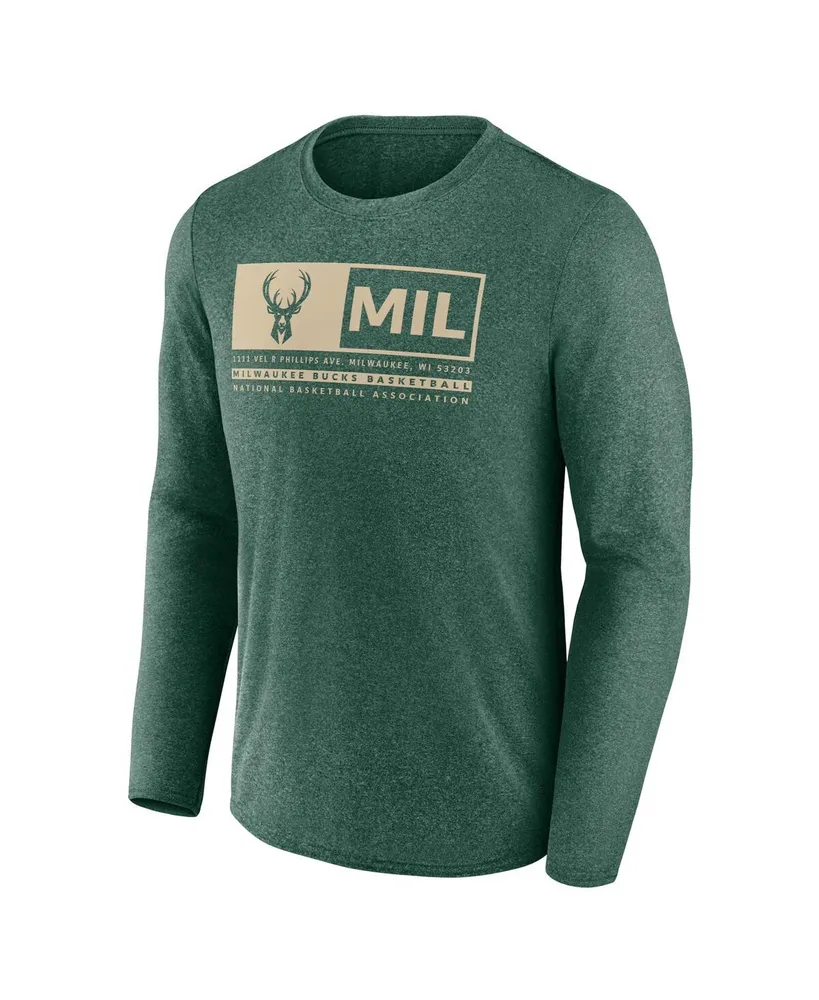 Men's Fanatics Hunter Green Milwaukee Bucks Three-Point Play T-shirt
