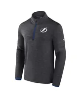 Men's Fanatics Heather Charcoal Tampa Bay Lightning Authentic Pro Quarter-Zip Pullover Top