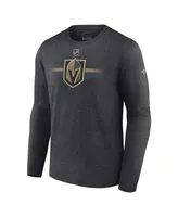 Men's Fanatics Heather Charcoal Vegas Golden Knights Authentic Pro Secondary Long Sleeve T-shirt