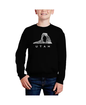 Utah - Big Boy's Word Art Crewneck Sweatshirt