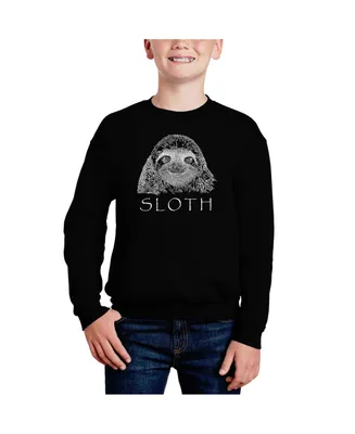 Sloth - Big Boy's Word Art Crewneck Sweatshirt
