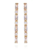 Vince Camuto Gold-Tone Clear Glass Stone Dangle Drop Earrings