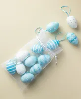 Glitzhome 24 Pack 2.25" H Easter Plastic Eggs, 12 of Each in Gauze Bag