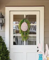 Glitzhome 17" H Easter Wooden Eggs Door Hanger, Set of 2