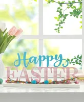 Glitzhome 15.75" L Easter Wooden "Happy Easter" Table Decor