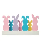 Glitzhome 11.75" L Easter Wooden Bunny Family Table Decor