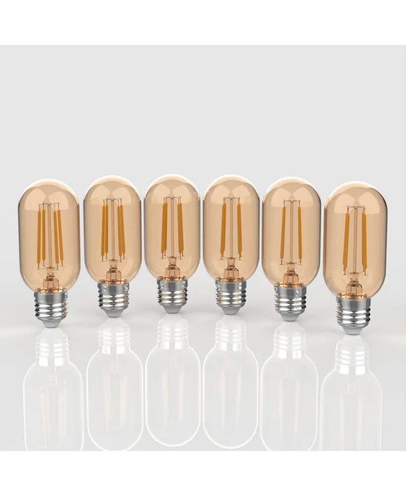 Industrial Non-Dimmable T45 4-Watt Led Edison Glass Bulbs with E26 Base (Pack of 6)