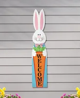 Glitzhome 42" H Easter Wooden Bunny Welcome Porch Sign