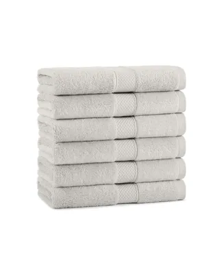 Aston and Arden & Egyptian Cotton Luxury Hand Towels (Pack of 6), 600GSM, Seven Color Options, Jacquard Dobby Border, 16x30