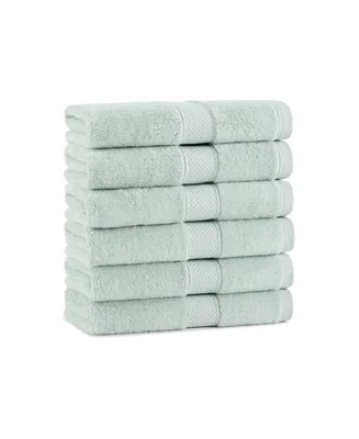 Aston and Arden & Egyptian Cotton Luxury Hand Towels (Pack of 6), 600GSM, Seven Color Options, Jacquard Dobby Border, 16x30