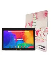 Linsay New 10.1" Tablet Octa Core 128GB Bundle with Sweet Unicorn Protective Case and Micro Sd Card 128GB Newest Android 13