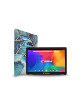 Linsay New 10.1" Tablet Octa Core 128GB Bundle with "Art and Ocean" Defender Case Newest Android 13 Google Certified