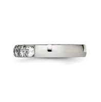 Chisel Stainless Steel Polished Cz 4mm Band Ring