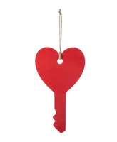 Glitzhome 14" H Valentine's Wooden Key-Shaped Door Hanger