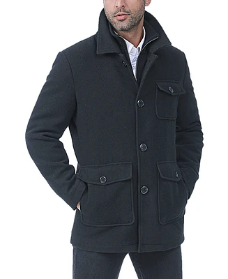 Bgsd Men Calvin Wool Blend Car Coat with Removable Bib