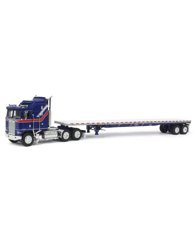 First Gear Dcp 1/64 Ken worth Coe Aerodyne Sleeper w/ 53' Wilson Road brute Flatbed Trailer, Liberty Series