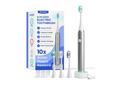 Tranqwil Slim sonic Rechargeable Electric Toothbrush - 5 Smart Modes