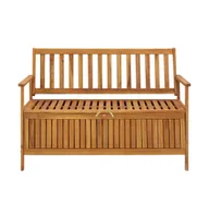 Patio Storage Bench 47.2" Solid Acacia Wood