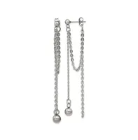 Chisel Stainless Steel Multi Chain Front and Back Dangle Earrings