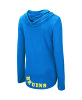 Women's Colosseum Blue Ucla Bruins My Lover Lightweight Hooded Long Sleeve T-shirt