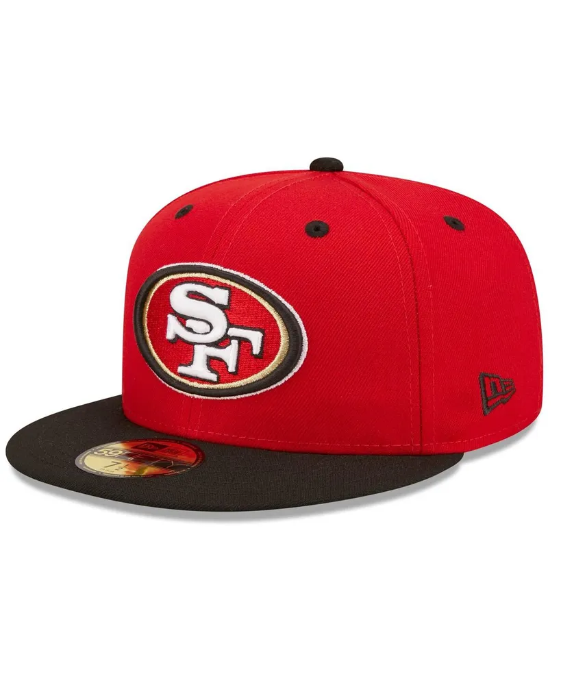 Men's New Era Scarlet, Black San Francisco 49ers Flipside 2Tone 59FIFTY Fitted Hat