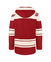 Men's '47 Brand Red Detroit Wings Big and Tall Superior Lacer Pullover Hoodie