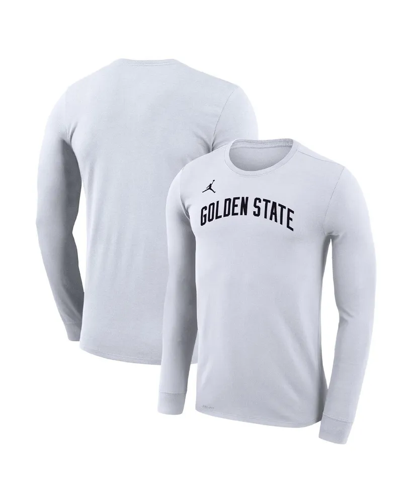 Men's and Women's Jordan White Golden State Warriors Statement Edition Legend Performance Long Sleeve T-shirt