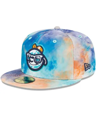 Men's New Era Teal Asheville Tourists Theme Nights Hippies 59FIFTY Fitted Hat