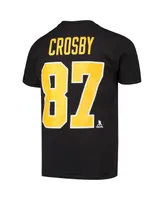 Big Boys Sidney Crosby Black Pittsburgh Penguins Player Name and Number T-shirt