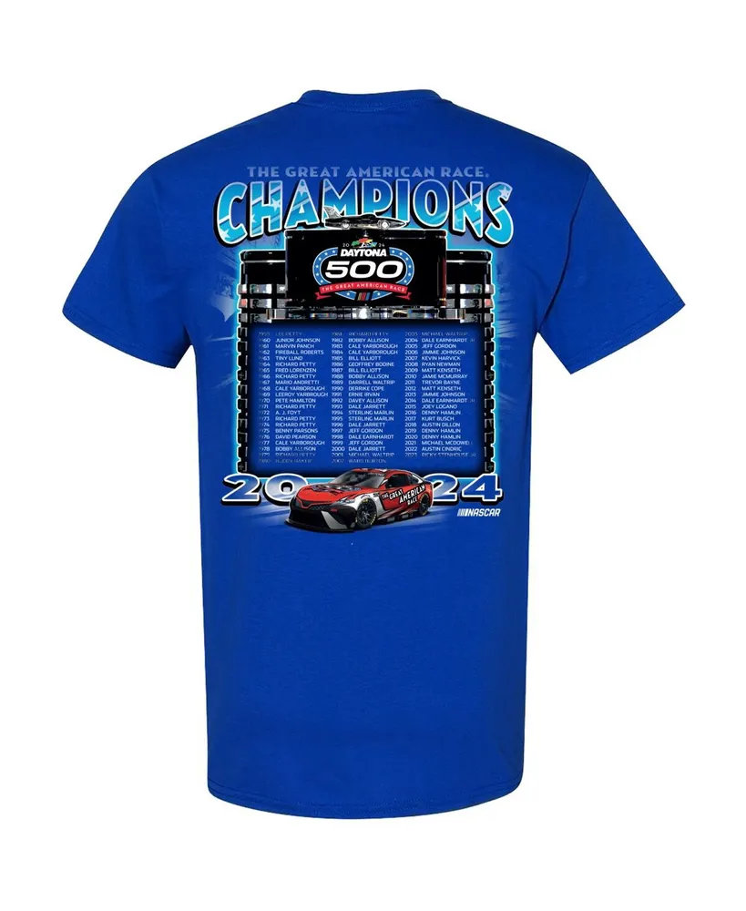 Men's Checkered Flag Sports Blue 2024 Daytona 500 Champions T-shirt