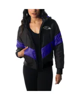 Women's The Wild Collective Black Baltimore Ravens Puffer Full-Zip Hoodie Jacket