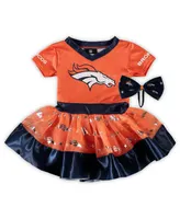 Girls Toddler Orange Denver Broncos Tutu Tailgate Game Day V-Neck Costume