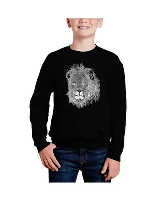 Lion - Big Boy's Word Art Crewneck Sweatshirt