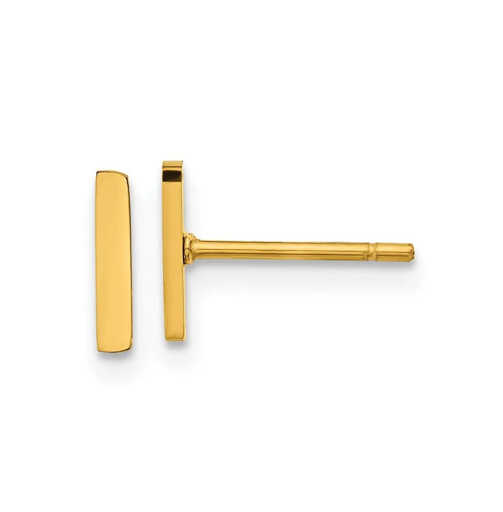 Chisel Stainless Steel Polished Yellow Ip-plated Vertical Bar Earrings