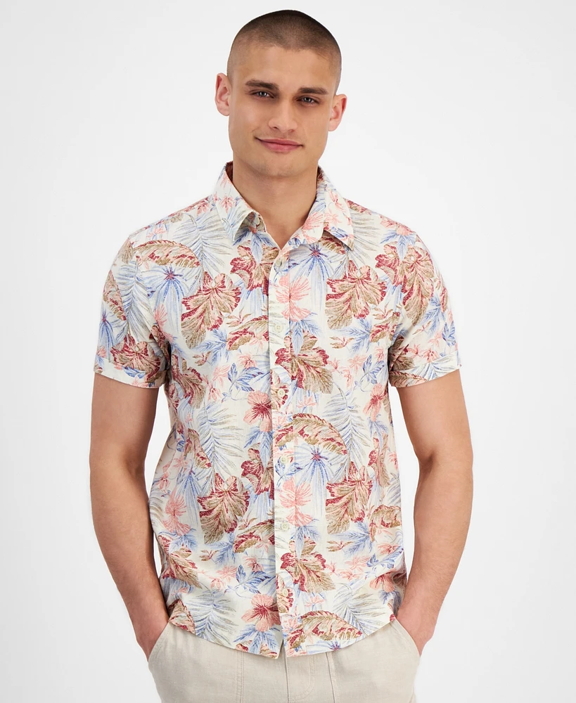 Sun + Stone Men's Jordon Tropical Printed Short-Sleeve Shirt, Created for Macy's