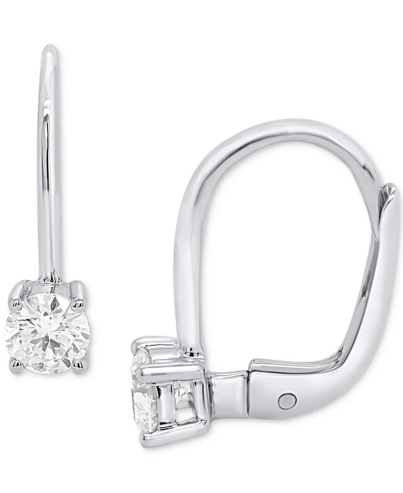 Forever Grown Diamonds Lab Grown Diamond Leverback Earrings (1/2 ct. t.w.) in Sterling Silver or 14K Gold-Plated Sterling Silver