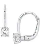 Forever Grown Diamonds Lab Grown Diamond Leverback Earrings (1/2 ct. t.w.) in Sterling Silver or 14K Gold-Plated Sterling Silver