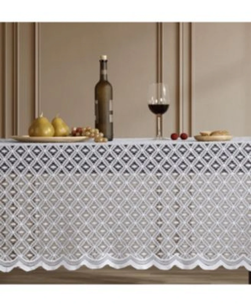 Hlc.Me Alona Lace Fabric Table Cloth For Rectangle Tables Wrinkle Resistant Tablecloth Patterned Scalloped