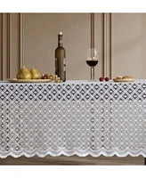 Hlc.Me Alona Lace Fabric Table Cloth For Rectangle Tables Wrinkle Resistant Tablecloth Patterned Scalloped