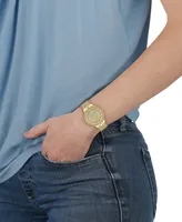Versus Versace Women's Mouffetard Three Hand Date Gold-Tone Stainless Steel Watch 38mm