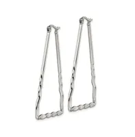 Chisel Stainless Steel Polished Triangular Hoop Earrings