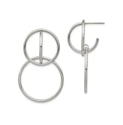 Chisel Stainless Steel Polished Interlocking Circles Dangle Earrings