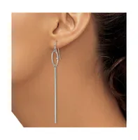 Chisel Stainless Steel Crystal Bar Dangle Shoulder Duster Earrings