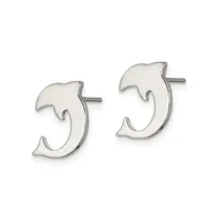 Chisel stainless Steel Polished Dolphin Earrings