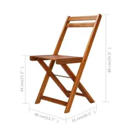 Patio Bistro Chairs 2 pcs Solid Acacia Wood